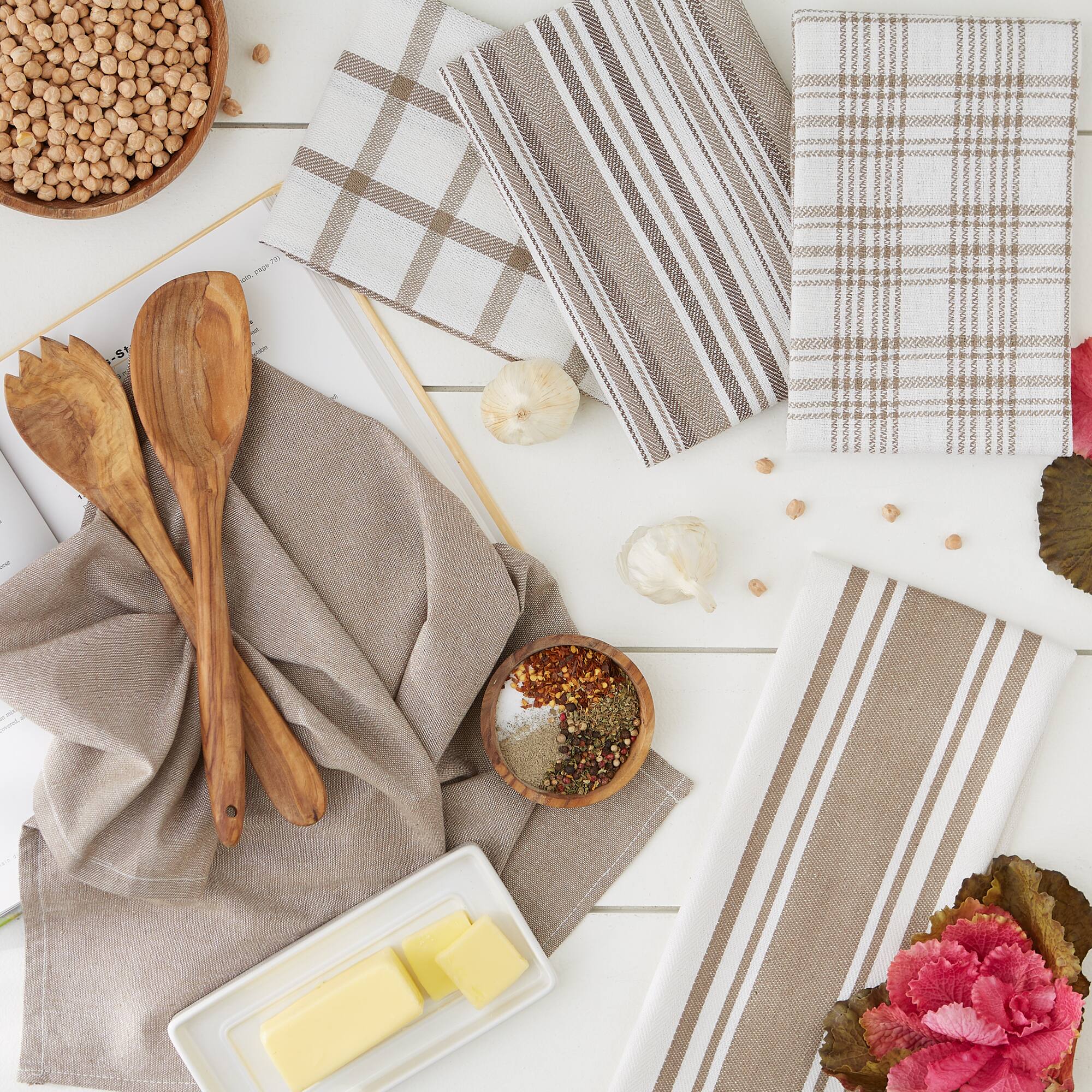 DII® Assorted Brown Woven Dishtowel (Set of 5)